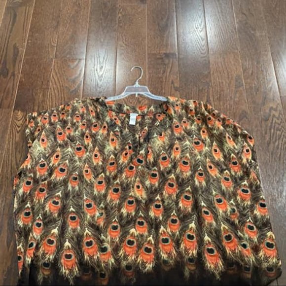 Chicos Brown Print Top - Picture 1 of 1